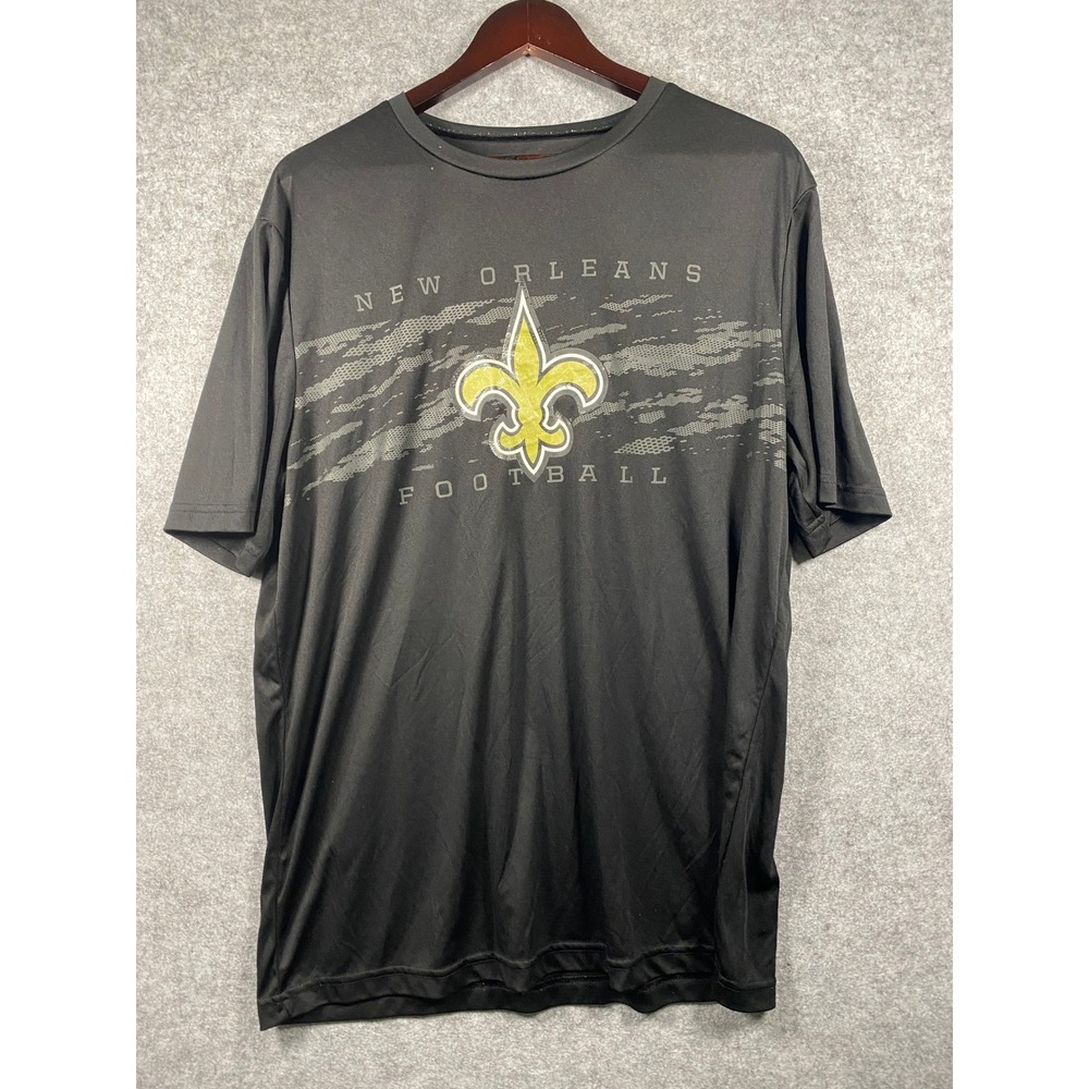 NFL Team Apparel New Orleans Saints Mens XL Black Performance T-Shirt Football